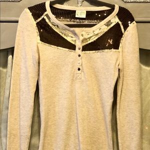 Free People LS waffle shirt